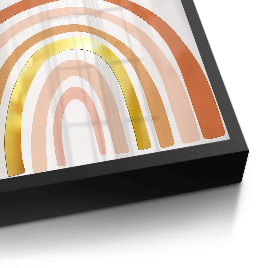 2Boho Rainbow Gold Arch - Fine Art