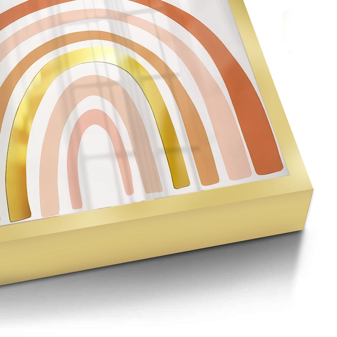 2Boho Rainbow Gold Arch - Fine Art