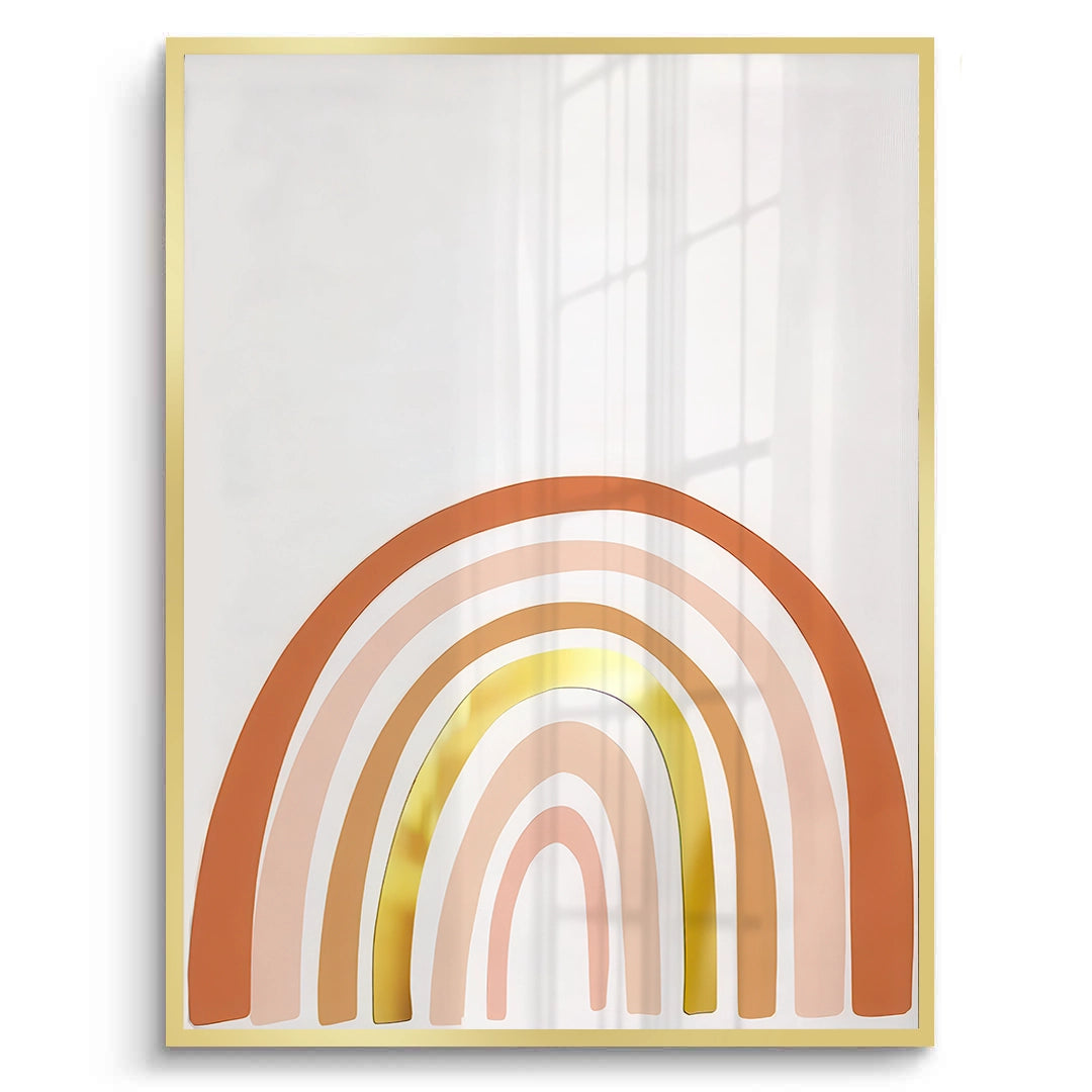 2Boho Rainbow Gold Arch - Fine Art