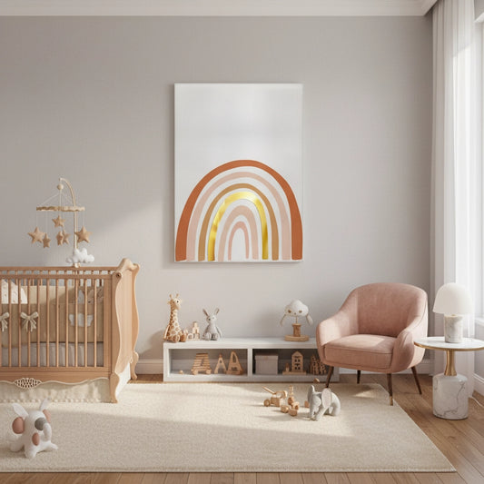 Boho Rainbow Gold Arch - Canvas