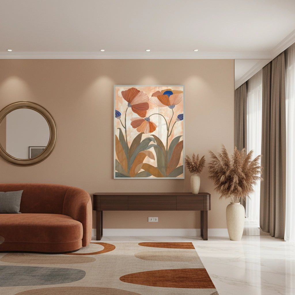 2Boho Terracotta Floral - Fine Art