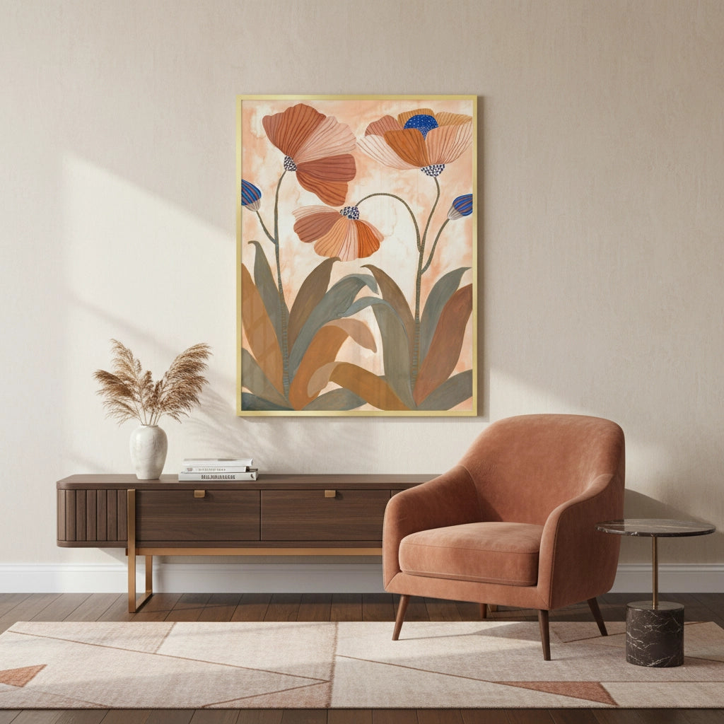 2Boho Terracotta Floral - Fine Art