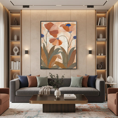 Boho Terracotta Floral - Fine Art