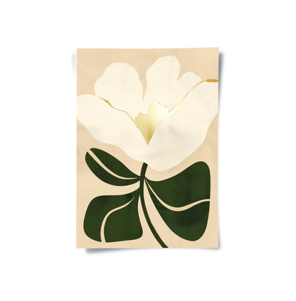 Boho White Bloom - Poster