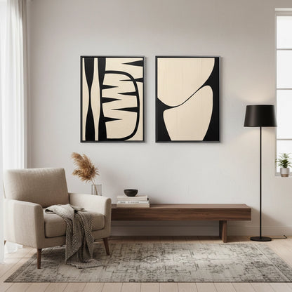 Bold Monochrome Geometric Set of 2 #BMGS220