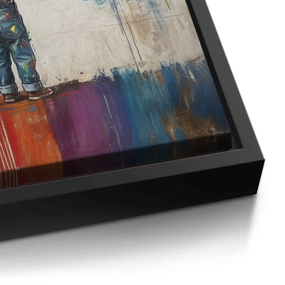 Boy Painting Rainbow - Canvas