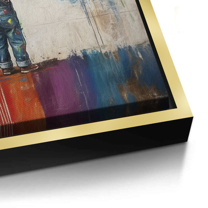 Boy Painting Rainbow - Canvas