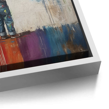 Boy Painting Rainbow - Canvas