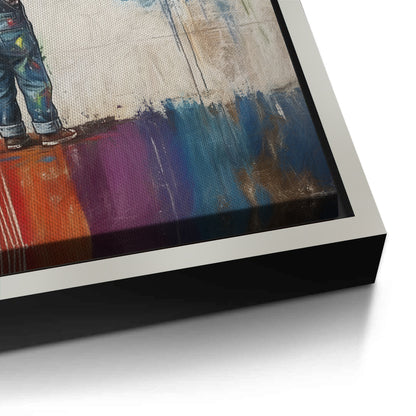 Boy Painting Rainbow - Canvas