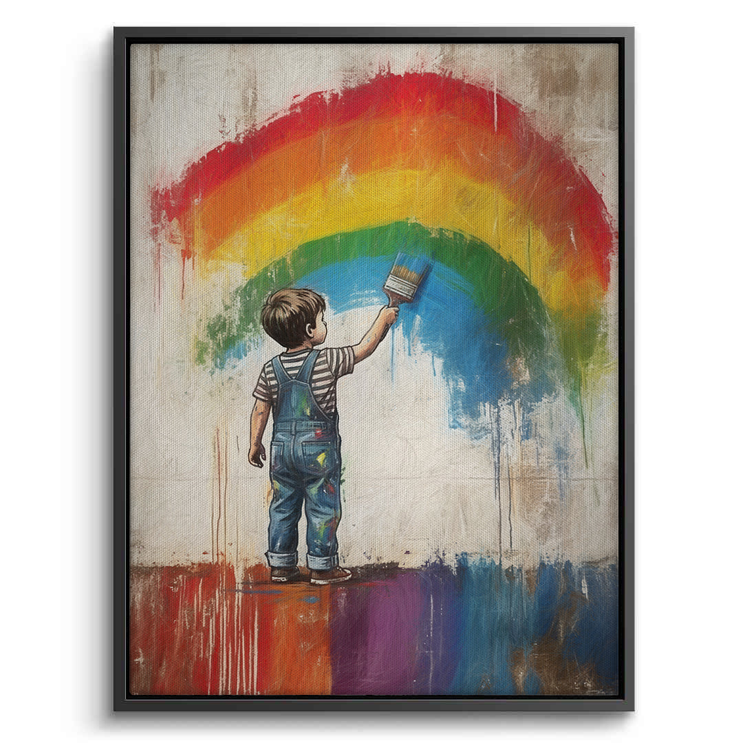 2Boy Painting Rainbow - Canvas