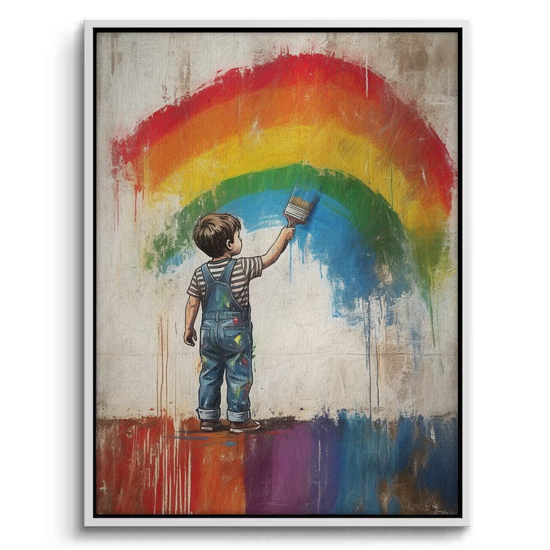 2Boy Painting Rainbow - Canvas