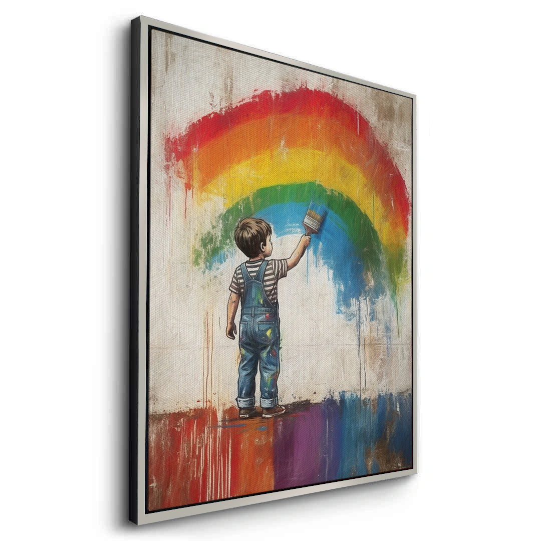 2Boy Painting Rainbow - Canvas