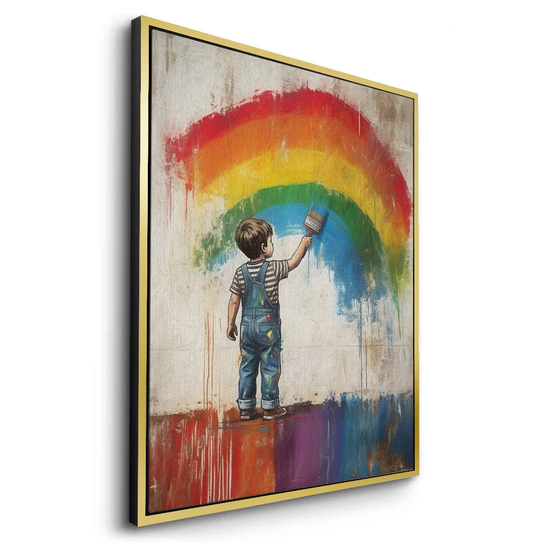 2Boy Painting Rainbow - Canvas