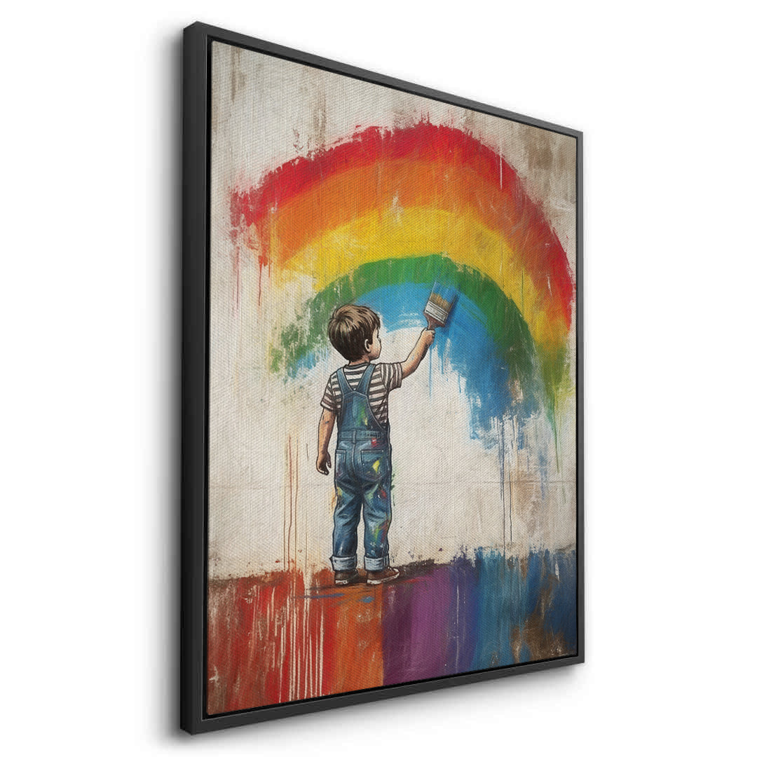 2Boy Painting Rainbow - Canvas
