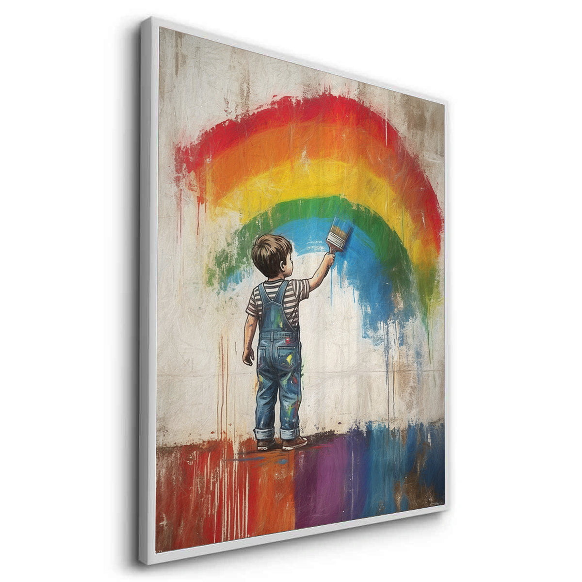 Boy Painting Rainbow - Fine Art