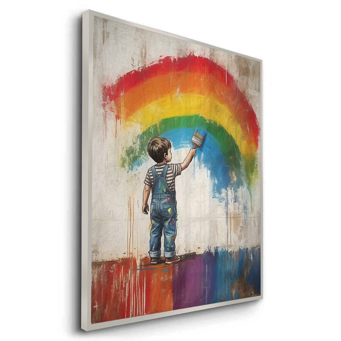 2Boy Painting Rainbow - Fine Art