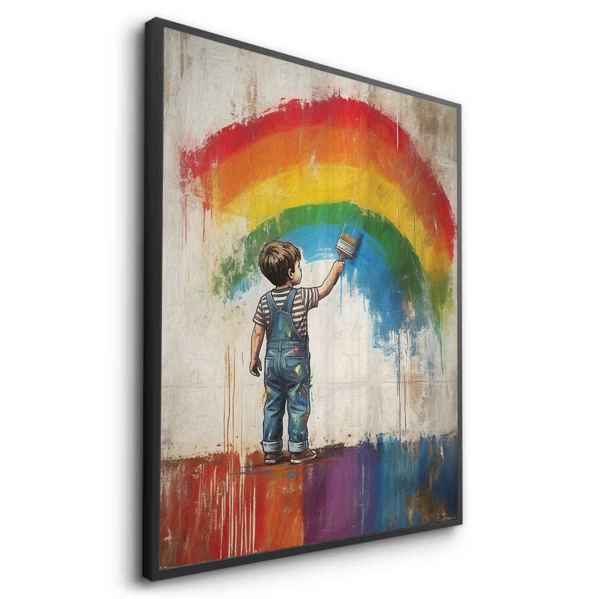 Boy Painting Rainbow - Fine Art