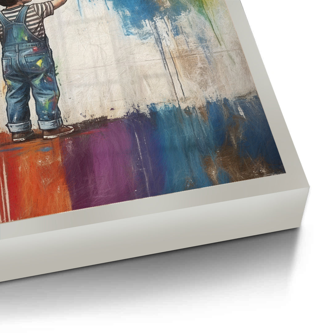 2Boy Painting Rainbow - Fine Art