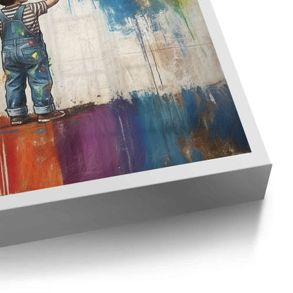 Boy Painting Rainbow - Fine Art