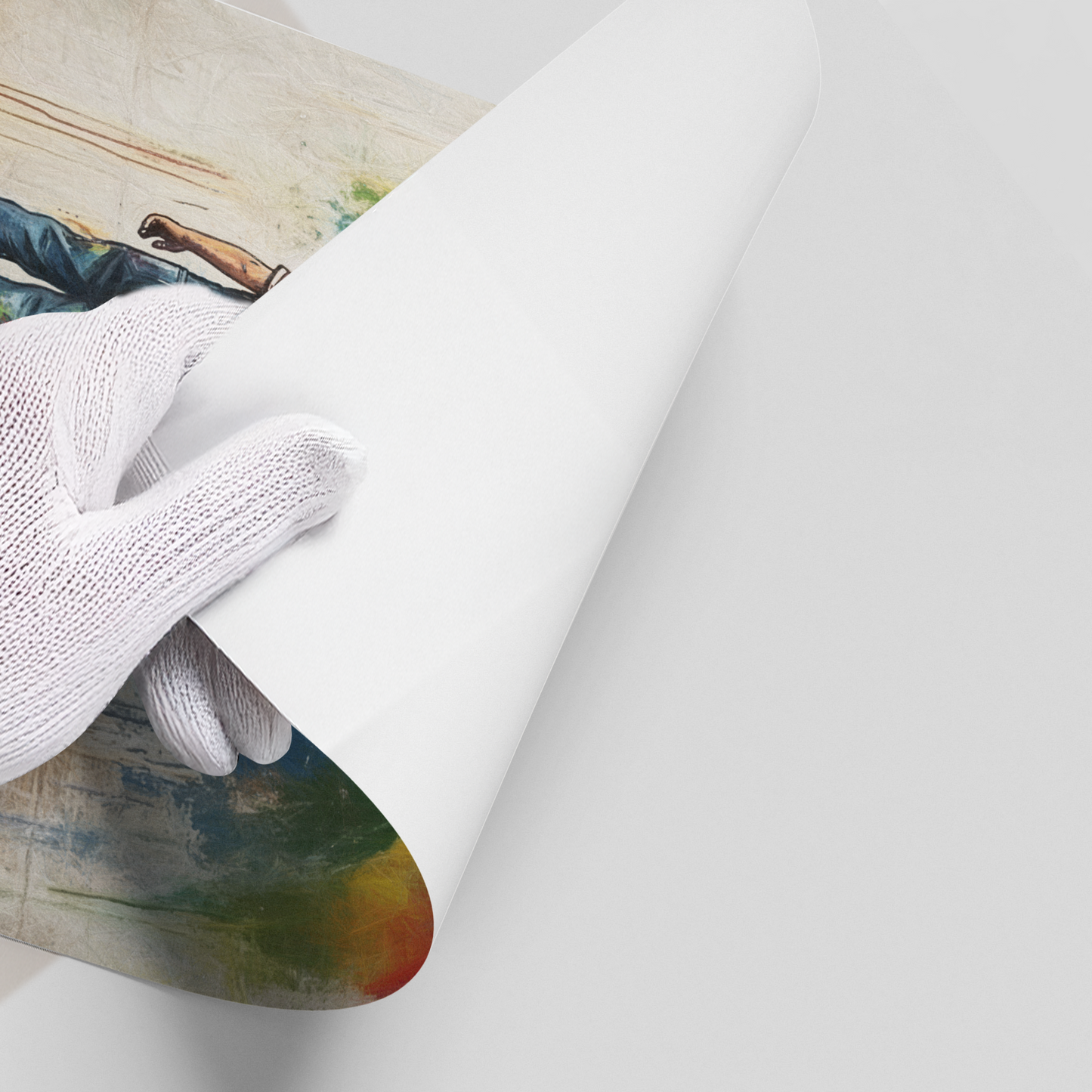 2Boy Painting Rainbow - Poster