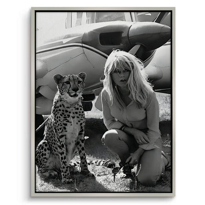 Brigitte Bardot with Cheetah - Canvas