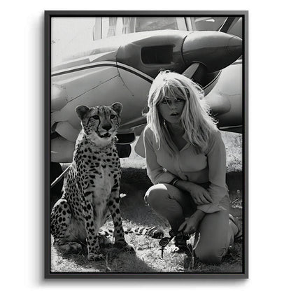 Brigitte Bardot with Cheetah - Canvas