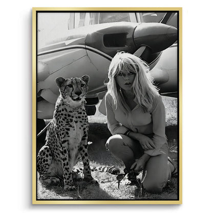 Brigitte Bardot with Cheetah - Canvas