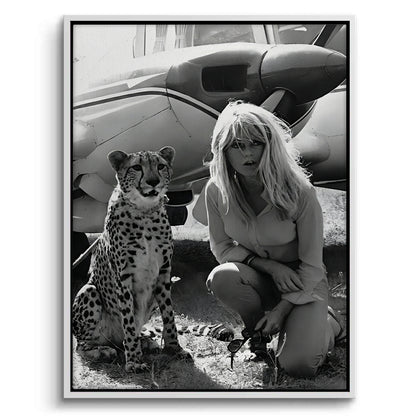 Brigitte Bardot with Cheetah - Canvas