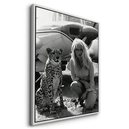 Brigitte Bardot with Cheetah - Canvas