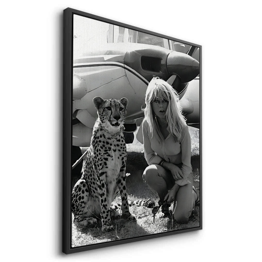 2Brigitte Bardot with Cheetah - Canvas