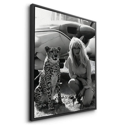 Brigitte Bardot with Cheetah - Canvas