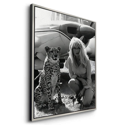 Brigitte Bardot with Cheetah - Canvas