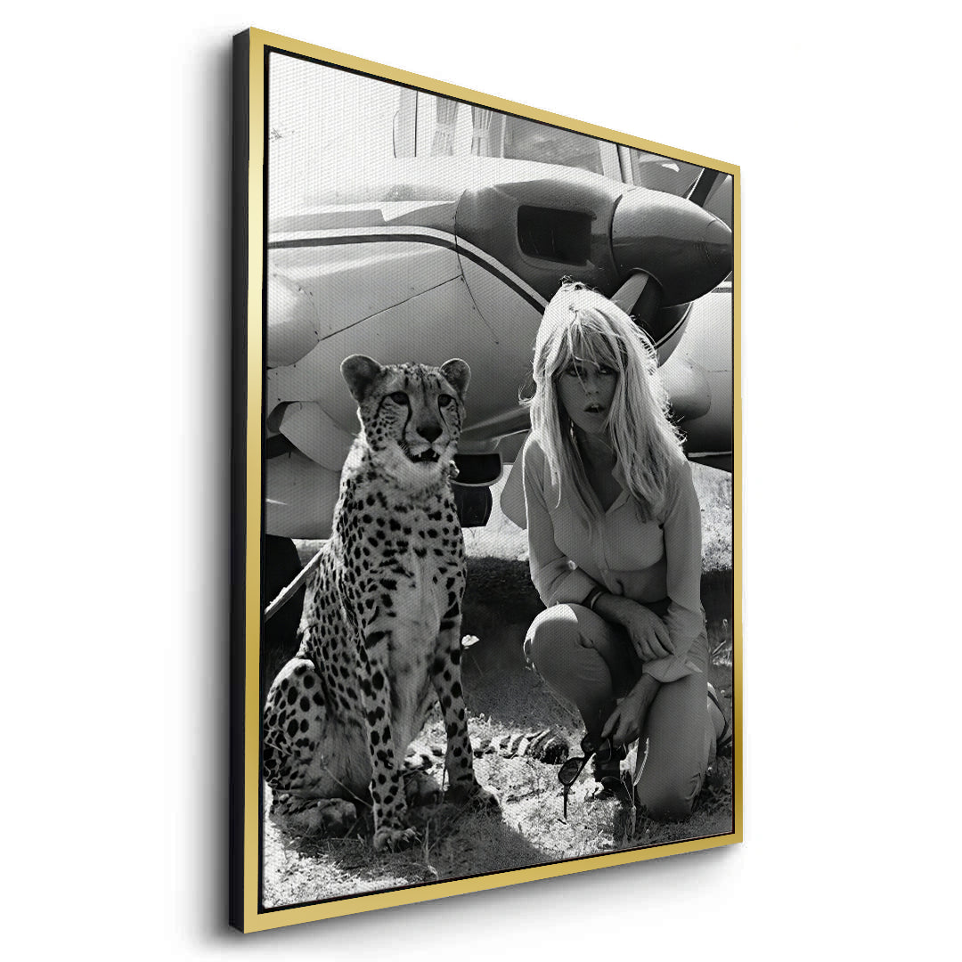 2Brigitte Bardot with Cheetah - Canvas