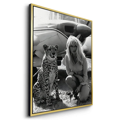Brigitte Bardot with Cheetah - Canvas