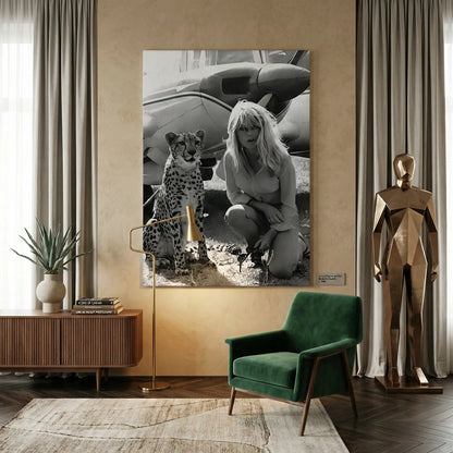 Brigitte Bardot with Cheetah - Canvas