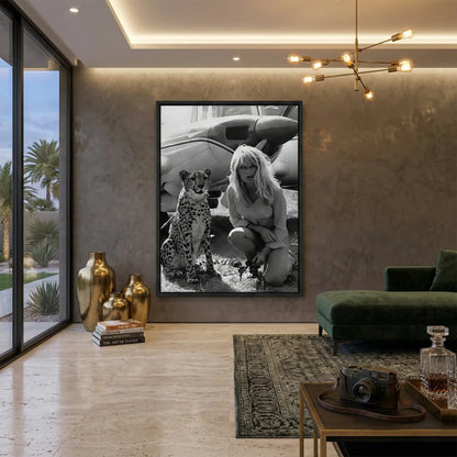 Brigitte Bardot with Cheetah - Canvas