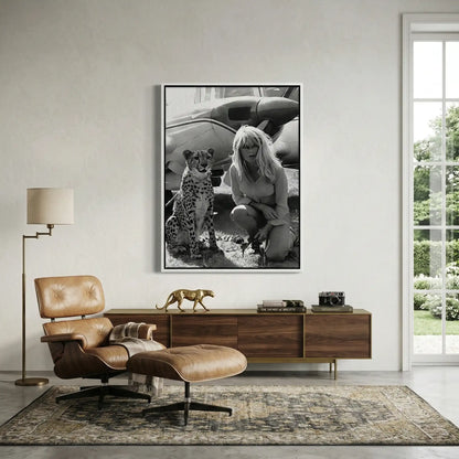 Brigitte Bardot with Cheetah - Canvas