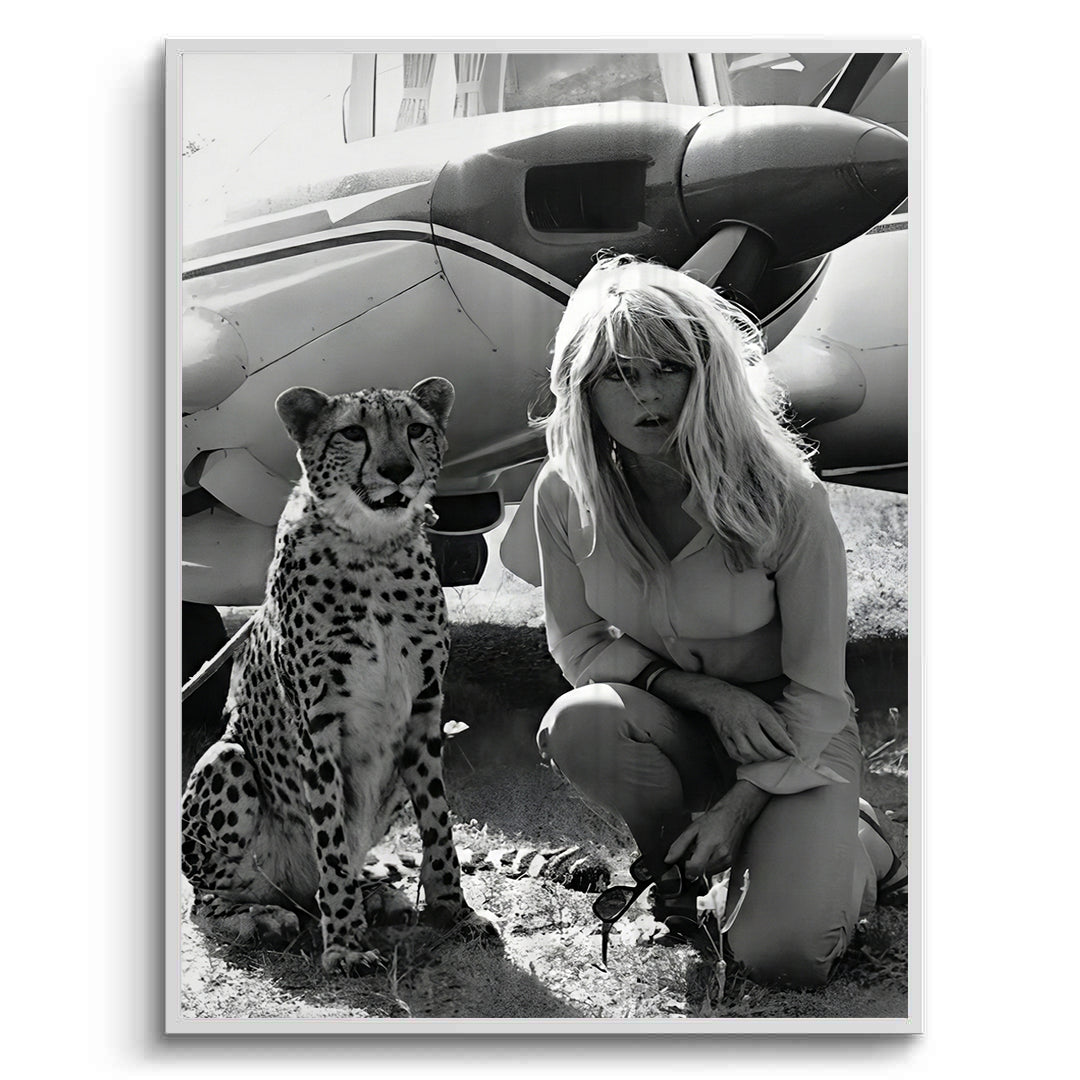 2Brigitte Bardot with Cheetah - Fine Art