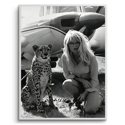 Brigitte Bardot with Cheetah - Fine Art