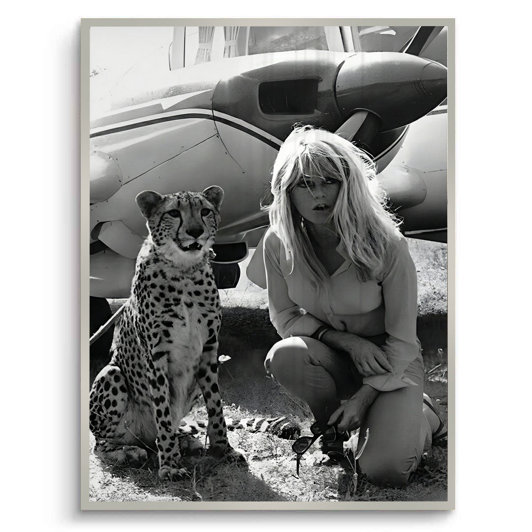 2Brigitte Bardot with Cheetah - Fine Art