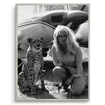 Brigitte Bardot with Cheetah - Fine Art