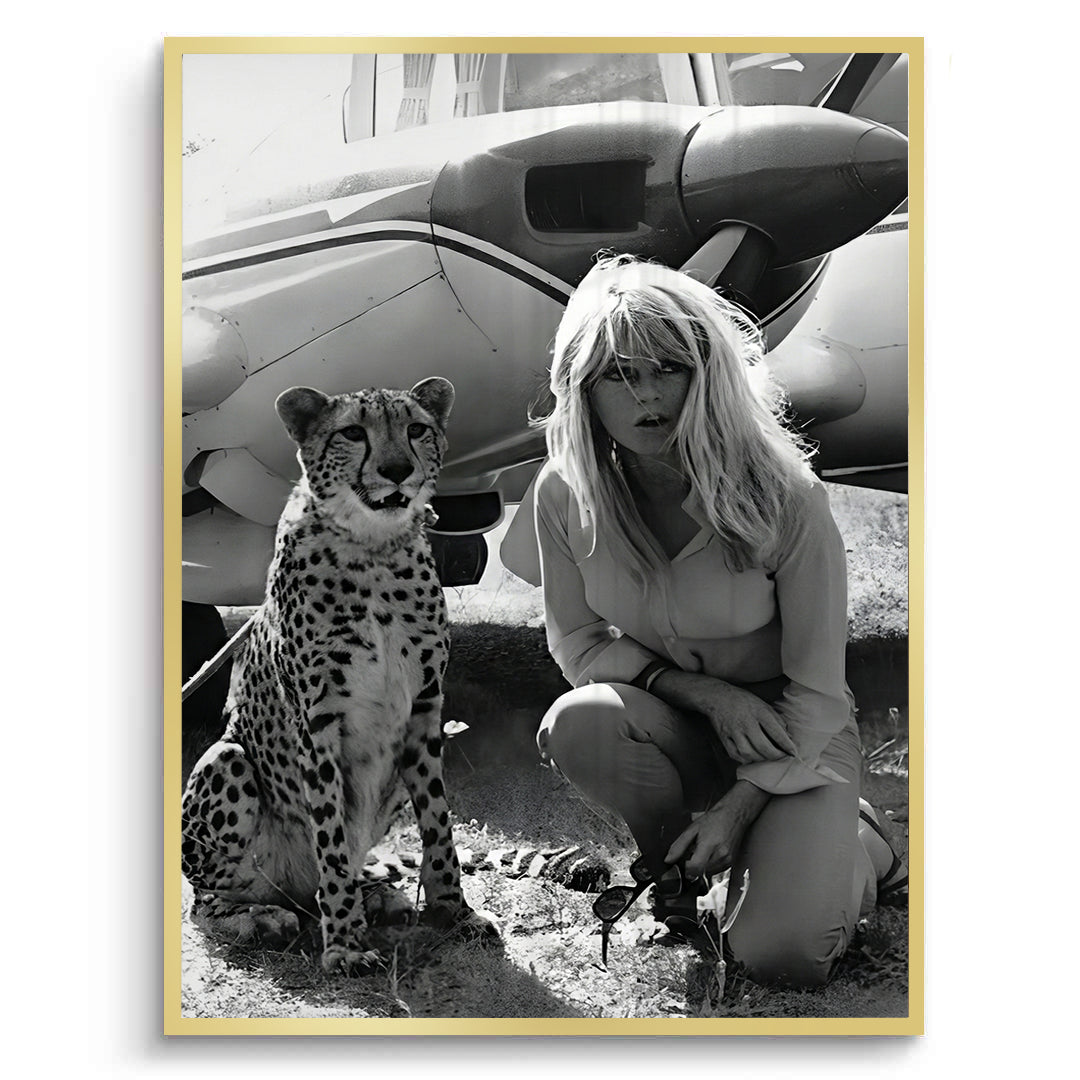 2Brigitte Bardot with Cheetah - Fine Art
