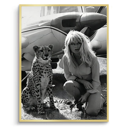 Brigitte Bardot with Cheetah - Fine Art