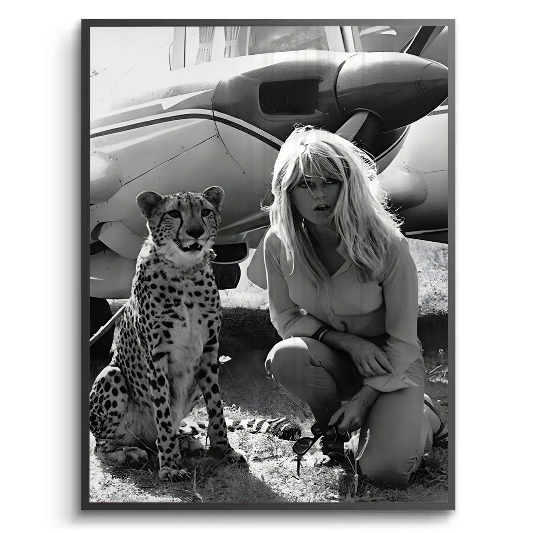 2Brigitte Bardot with Cheetah - Fine Art