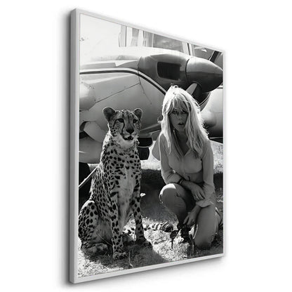 Brigitte Bardot with Cheetah - Fine Art