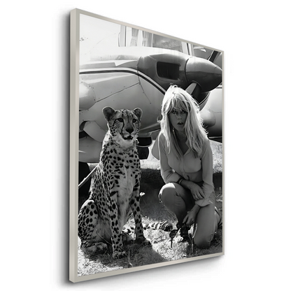 Brigitte Bardot with Cheetah - Fine Art
