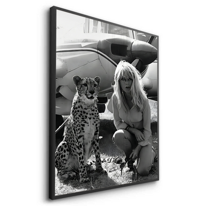 Brigitte Bardot with Cheetah - Fine Art