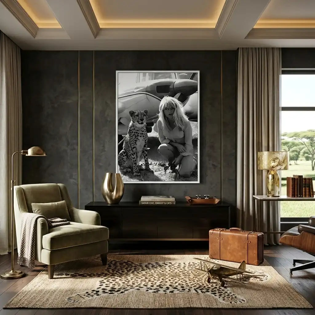 2Brigitte Bardot with Cheetah - Fine Art
