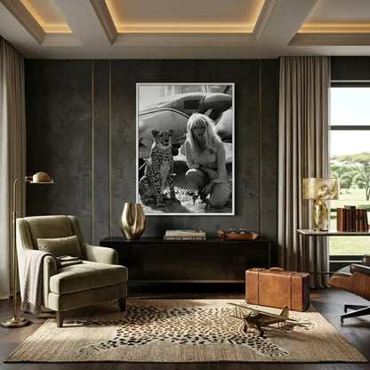 Brigitte Bardot with Cheetah - Fine Art