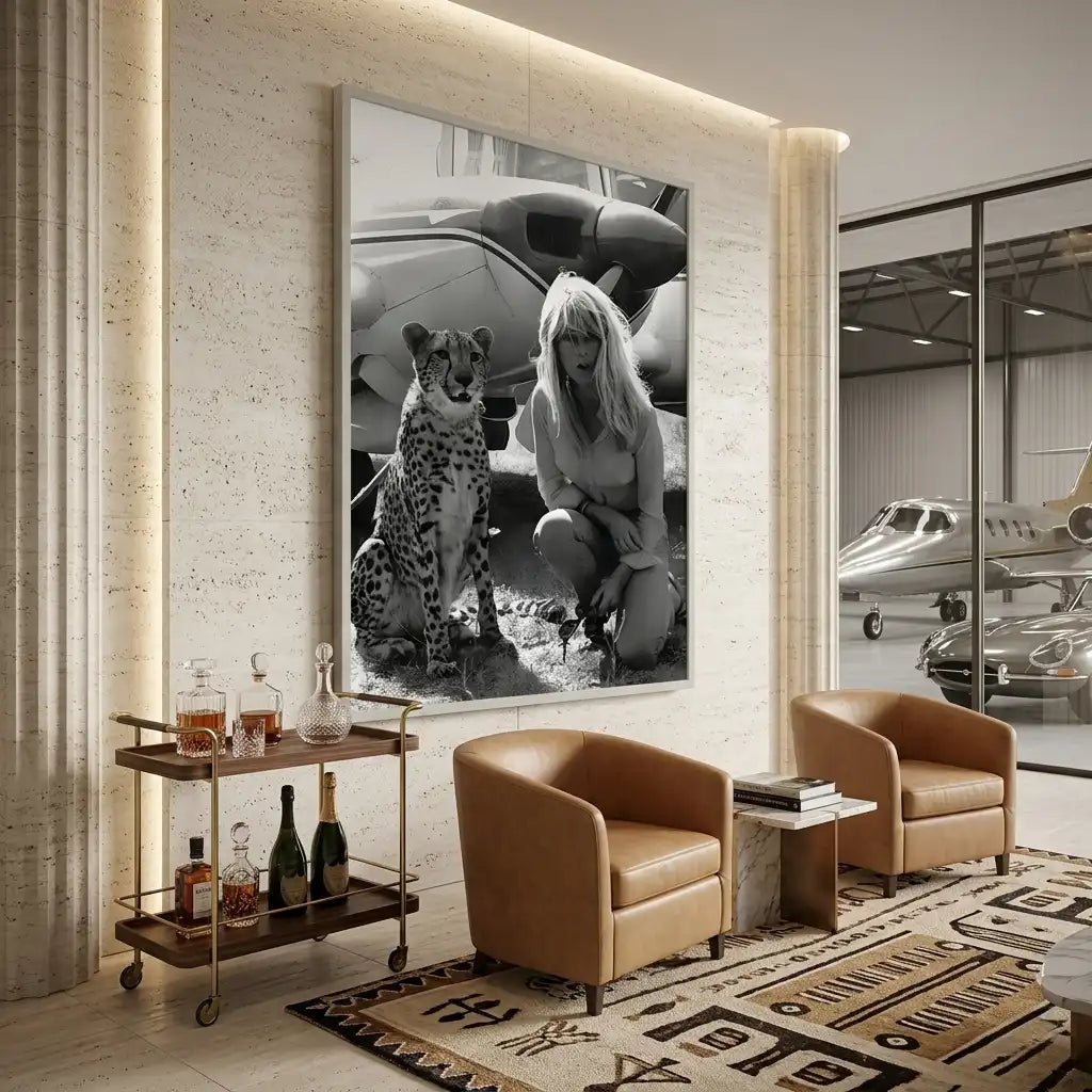 2Brigitte Bardot with Cheetah - Fine Art